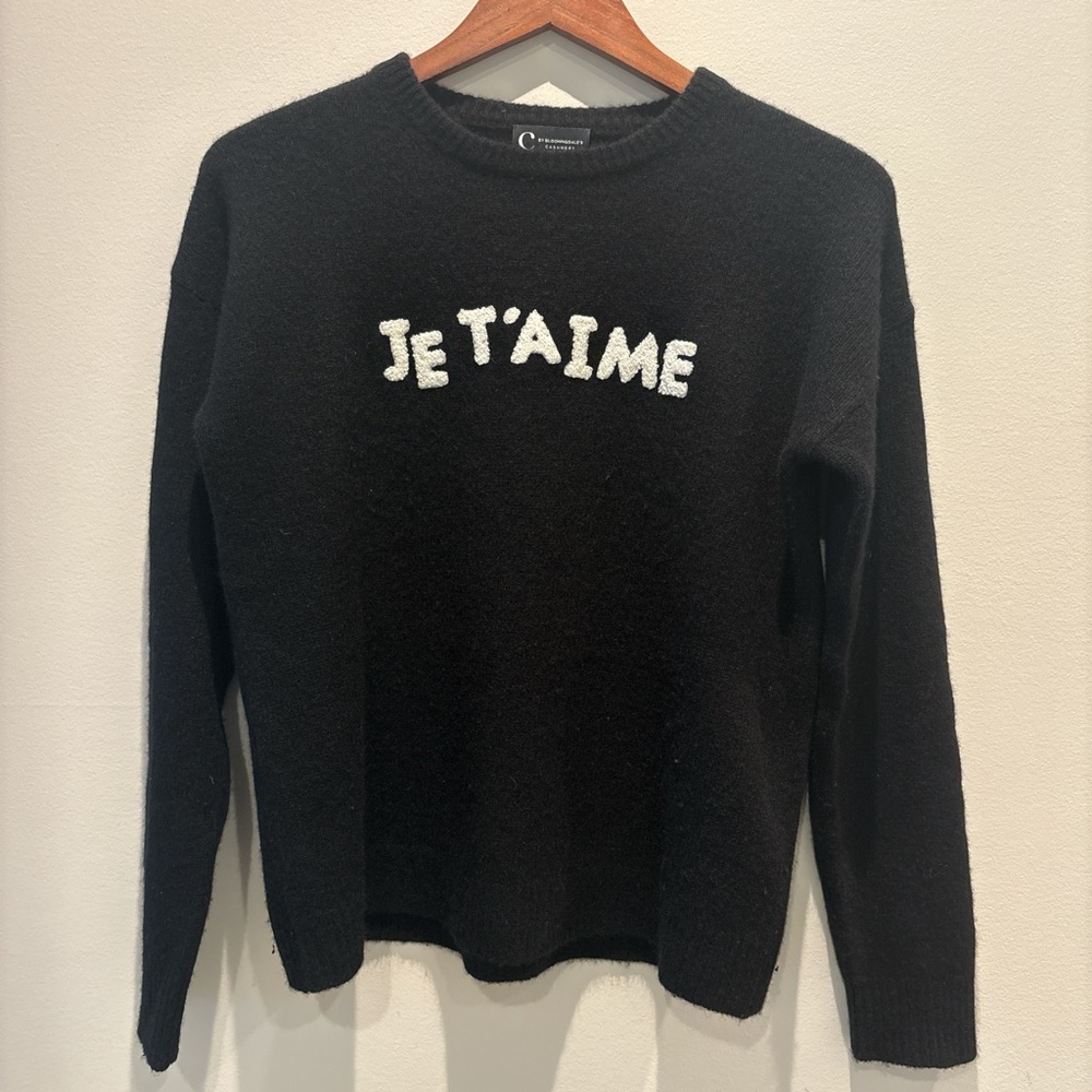 Bloomingdale's Black 'Je T'aime' Sweatshirt